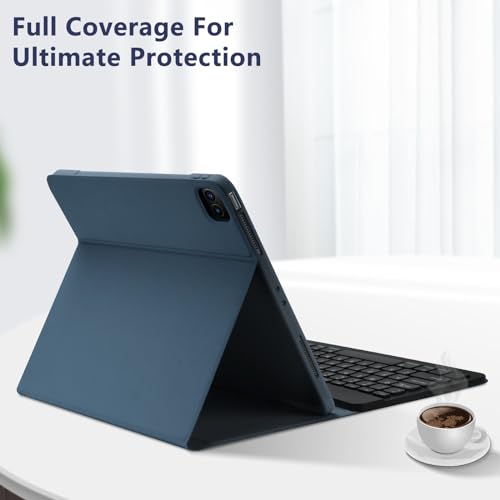 TQQ for iPad Air 13-inch (M4/M3/M2, 2026/2025/2024) & Pro 12.9 inch Case with Keyboard, Keyboard case for 12.9-inch iPad Pro 6th/5th Gen - with Pencil Holder for iPad Air 13-inch 2026 (Dark Blue) - Image 5