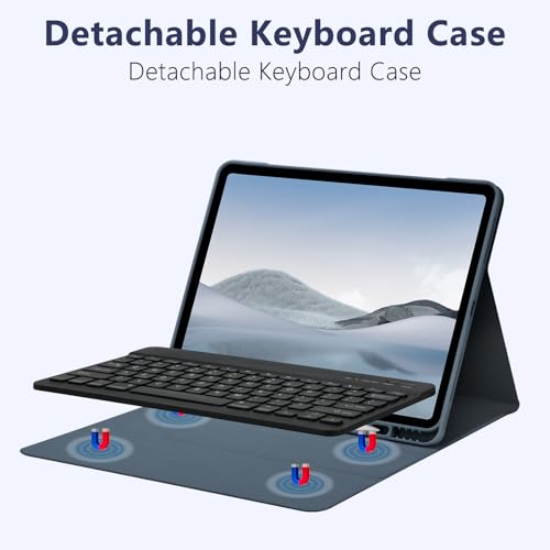 TQQ for iPad Air 13-inch (M4/M3/M2, 2026/2025/2024) & Pro 12.9 inch Case with Keyboard, Keyboard case for 12.9-inch iPad Pro 6th/5th Gen - with Pencil Holder for iPad Air 13-inch 2026 (Dark Blue) - Image 4