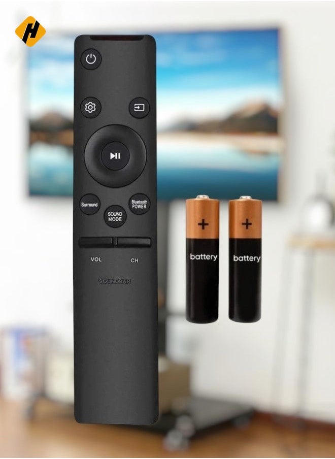 HuHa - Replacement Remote Control for Samsung Soundbar Compatible with All Samsung Home Theater Systems, Fit for Samsung Sound Bar W-T450 HW-T510 HW-T550 HW-Q60T HW-M450 HW-M430/ZA HW-M360 with Battery - Image 1