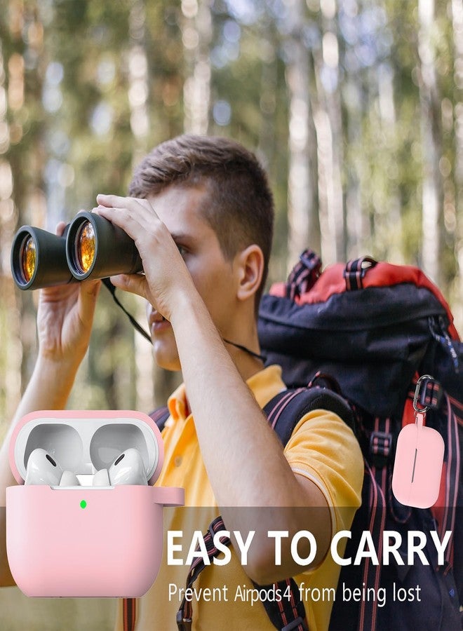 جراب لسماعات AirPods Pro 3 للرجال والنساء والفتيات، متوافق مع الجيل الثالث من AirPods Pro، غطاء حماية من السيليكون الناعم لجهاز Apple iPod Pro 3 مع قلم تنظيف وحلقة مفاتيح، لون وردي - Image 5