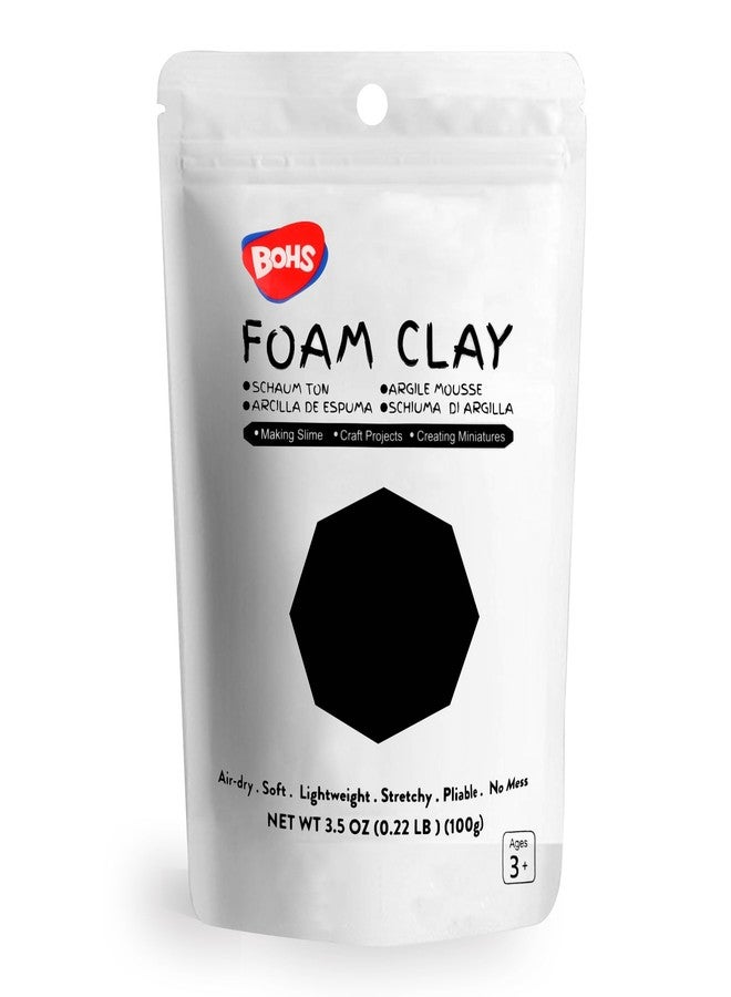BOHS Black Foam Clay - Squishy,Soft, Air Dry -for School Project,Cosplay,Fake Bake, Slime Supplies-100 Grams - Image 1