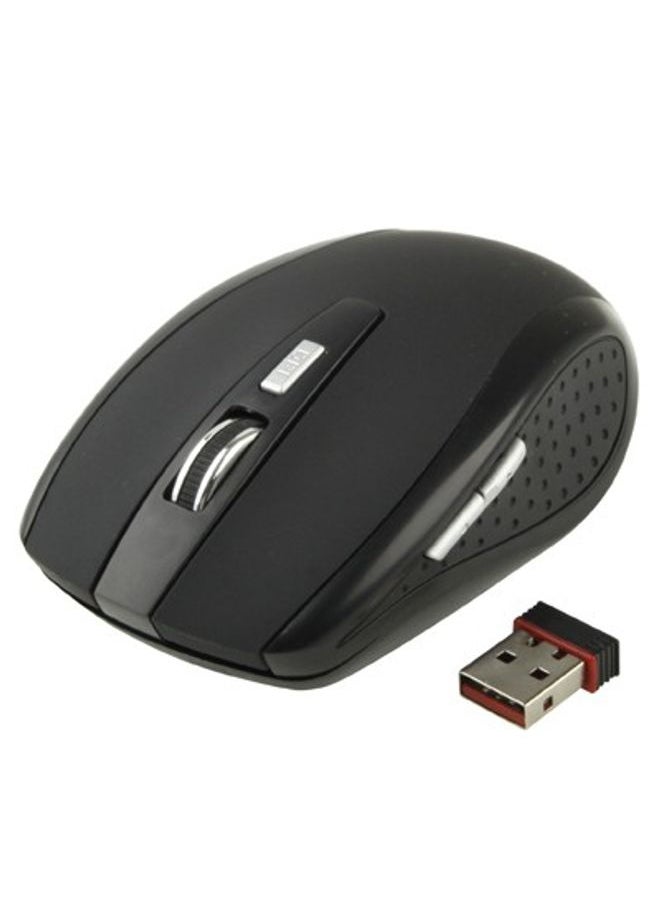 BURAQ 2.4 GHz 800~1600 DPI Wireless 6D Optical Mouse with USB Mini Receiver, Plug and Play, Working Distance up to 10 Meters(Black)  - Image 1