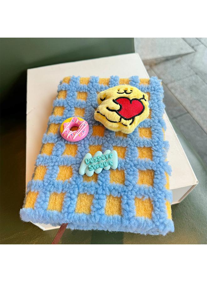 Bluejw Contrast Color Waffle Lamb Hair Cute Style Stereo Doll Cartoon Notebook Notebook Hand Account Book Student Diary - Image 1
