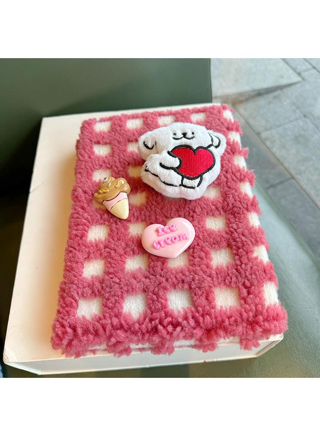 Bluejw Contrast Color Waffle Lamb Hair Cute Style Stereo Doll Cartoon Notebook Notebook Hand Account Book Student Diary - Image 5