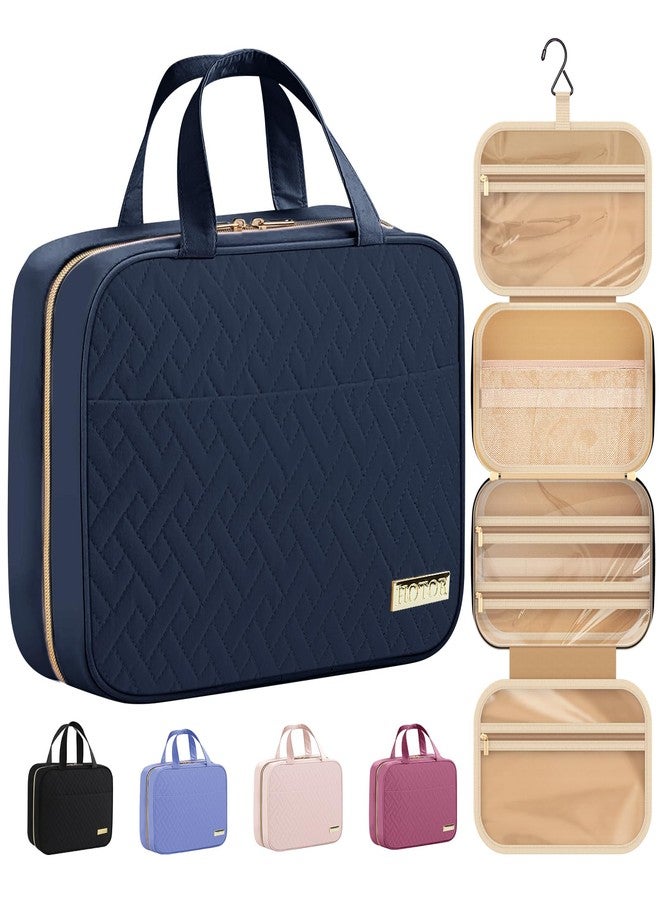 HOTOR Travel Toiletry Bag w/Hanging Hook - Spacious Toiletry Bag Essentials for Women & Men, Makeup Bag/Big Comparment, Waterproof for Travel Accessories, Medium, Navy Blue - Image 1