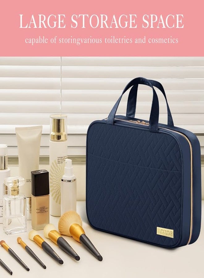 HOTOR Travel Toiletry Bag w/Hanging Hook - Spacious Toiletry Bag Essentials for Women & Men, Makeup Bag/Big Comparment, Waterproof for Travel Accessories, Medium, Navy Blue - Image 2
