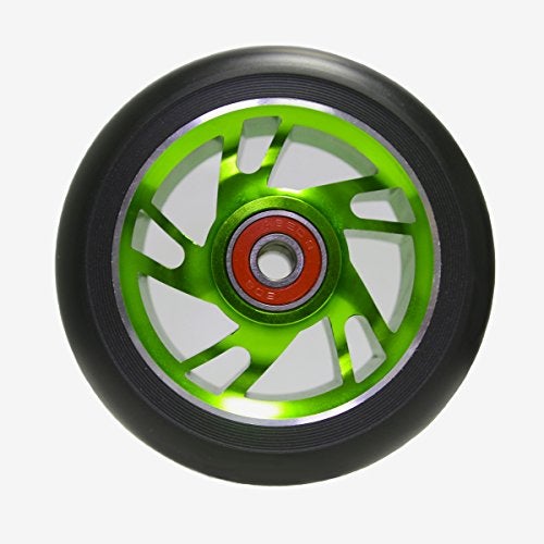 Z-FIRST ZFIRST 2Pcs 110mm Pro Stunt Scooter Wheels with ABEC 9 Bearings Fit for MGPRazorLucky EnvyVokul Pro Scooters Replacement Wheels Green - Image 5