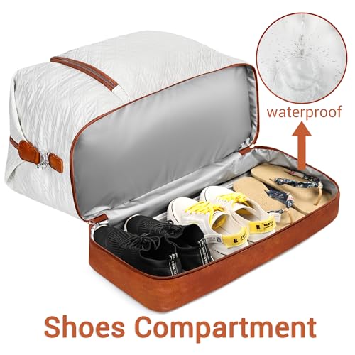TIBES Travel Weekender Bag for Women, 21" Overnight Bag with Shoe Compartment 50L Large Travel Duffel Bag Carry On Tote for Weekend, Overnight, Business Trips, Water Resistant - Image 2