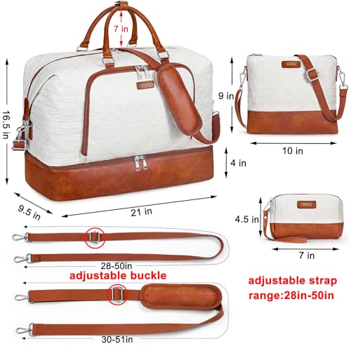 TIBES Travel Weekender Bag for Women, 21" Overnight Bag with Shoe Compartment 50L Large Travel Duffel Bag Carry On Tote for Weekend, Overnight, Business Trips, Water Resistant - Image 5