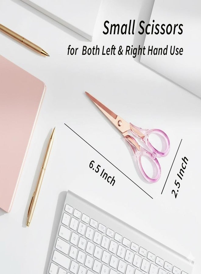Creechwa Multi-Purpose 6.3" Scissors with Purple Arcylic Handle, Small Purple Craft Shears for Home, Stationary Paper Cutting Tool for Home, Office, School, Cute Desk Supplies, - Image 3
