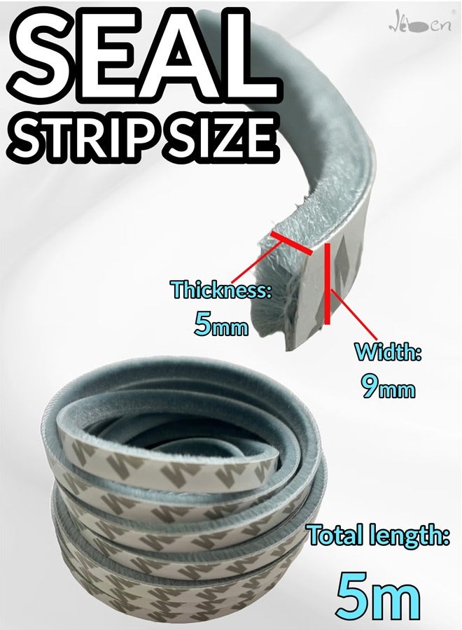 HOMESTAR Self Adhesive Seal Strip Foam Weather Stripping for Doors and Windows Soundproof Adhesive Foam Window Insulation Door Bottom Seal Silicone Self Adhesive Weather Stripping Soundproof Foam Tape - Image 3