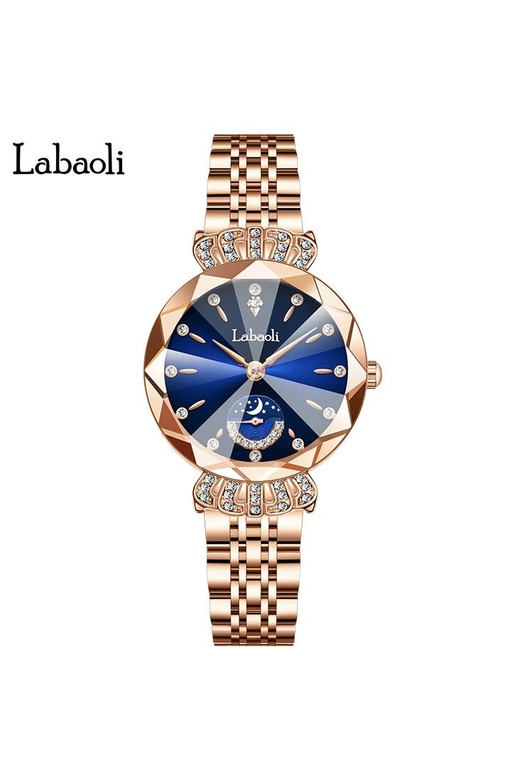 Women's classic style wristwatch, women's stainless steel round dial mechanical watch, fashionable women's watch