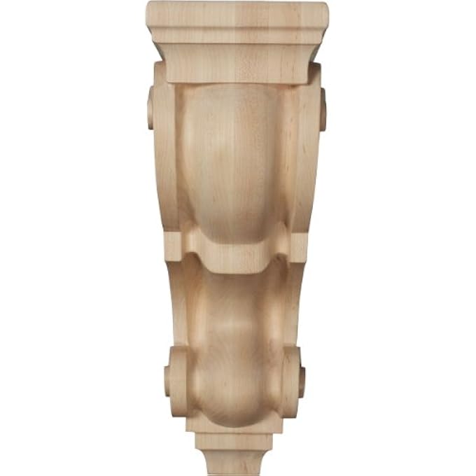 CORW05X07X14TRAL 5-INCH W X 6 3/4-INCH D X 14-INCH H LARGE TRADITIONAL WOOD CORBEL, ALDER - Image 2