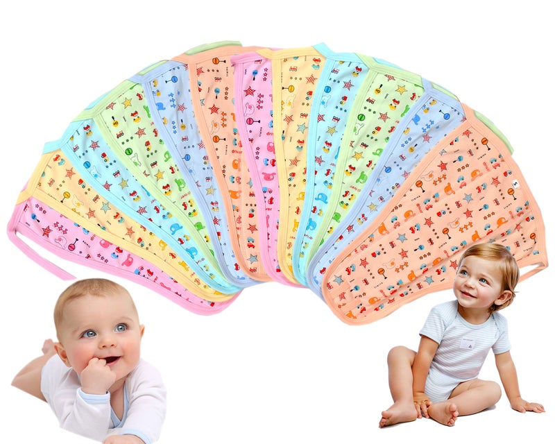 AVABY Cloth Nappies For Newborn,Reusable Diapers,Cotton Langots,U Shaped Double Layer Padded Extra Soft Soft Nappy (Pack Of 12) (0-6) Months - Unisex - Image 1