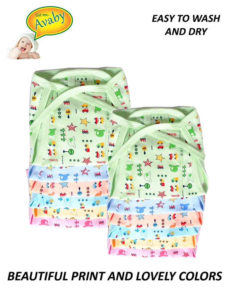 AVABY Cloth Nappies For Newborn,Reusable Diapers,Cotton Langots,U Shaped Double Layer Padded Extra Soft Soft Nappy (Pack Of 12) (0-6) Months - Unisex - Image 2