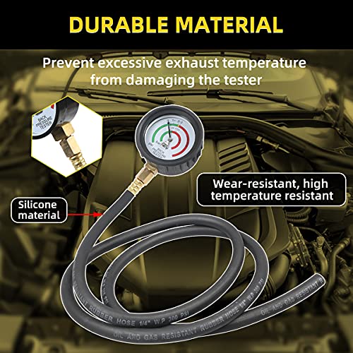 CMTOOL Exhaust Back Pressure Tester Kit with Carton Packaging, Professional Car Exhaust Back Pressure Gauge with 6-Foot Hose, with Adapter & Hose Clamp - Image 5