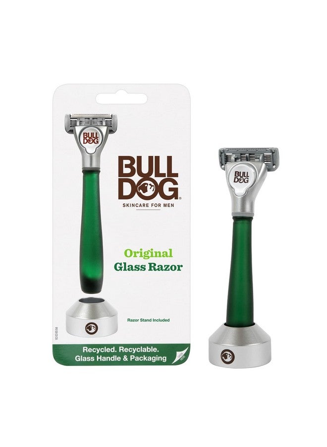 BULLDOG Mens Skincare And Grooming Original Recycled Glass Handle Razor With Razor Stand - Image 1
