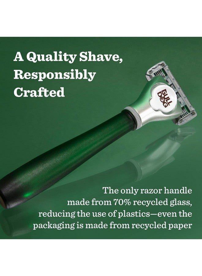 BULLDOG Mens Skincare And Grooming Original Recycled Glass Handle Razor With Razor Stand - Image 3