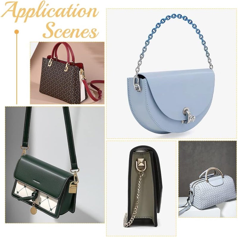 klarako 8 Pack Metal Purse Side Clip Buckles, Rectangle Bag Suspension Clasp Handbag Chain Strap Connector Buckles D Ring Lanyard Clasp DIY Leather Craft Bag Making Hardware Accessories, 0.59 Inch Wide - Image 4