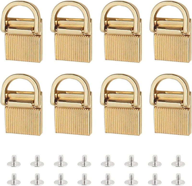 klarako 8 Pack Metal Purse Side Clip Buckles, Rectangle Bag Suspension Clasp Handbag Chain Strap Connector Buckles D Ring Lanyard Clasp DIY Leather Craft Bag Making Hardware Accessories, 0.59 Inch Wide - Image 1