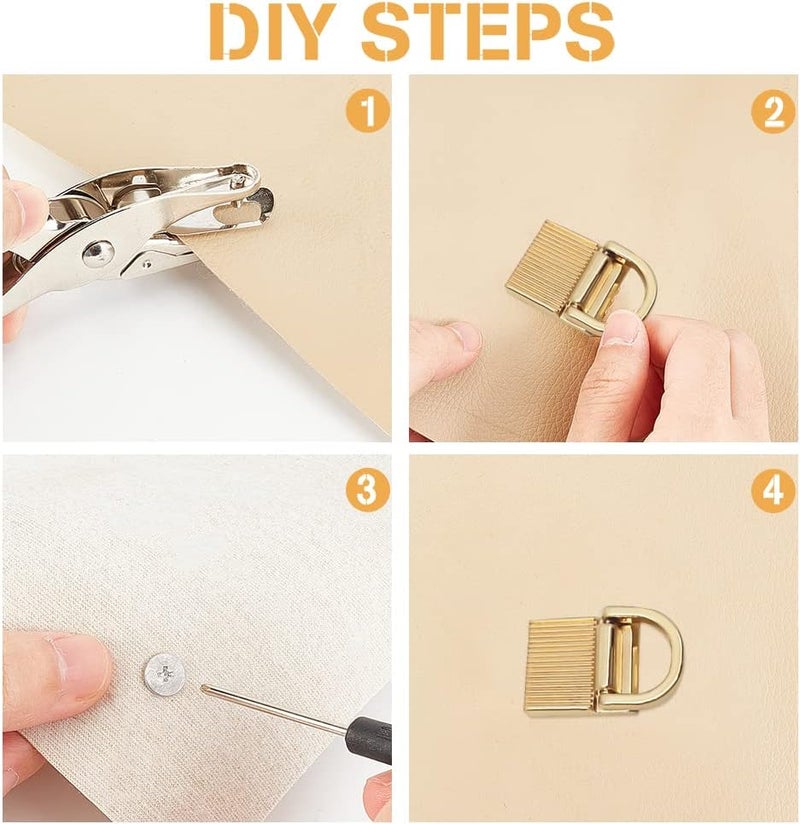 klarako 8 Pack Metal Purse Side Clip Buckles, Rectangle Bag Suspension Clasp Handbag Chain Strap Connector Buckles D Ring Lanyard Clasp DIY Leather Craft Bag Making Hardware Accessories, 0.59 Inch Wide - Image 2