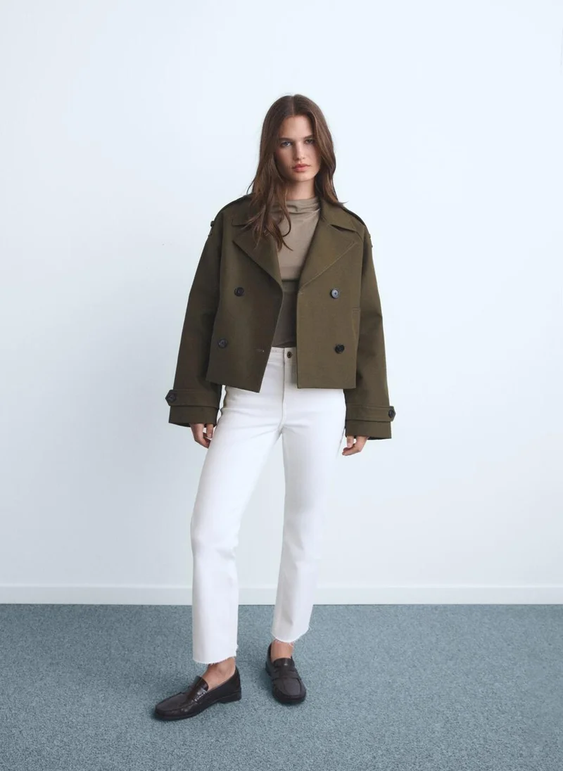 مانجو جينز سيينا قصير بخصر واسع