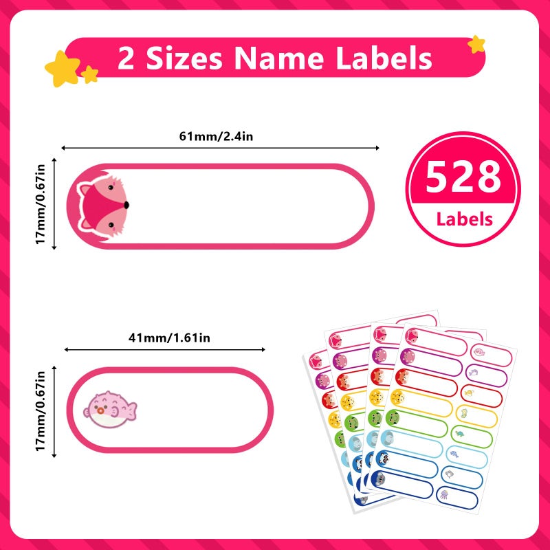Tinabless 528 Pcs Baby Bottle Labels for Daycare Essentials, Tinabless Waterproof Baby Name Label, Washable Bottle Labels, Reusable Self-Adhesive Tag Stickers for School Essentials, Self-Laminating Write-on - Image 2