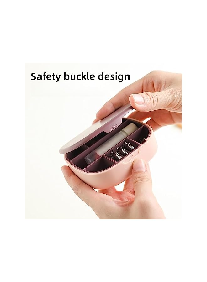 IAF Portable Jewelry Storage Box Travel Jewelry Box Girls Lipstick Necklace Earrings Stud Multifunctional Jewelry Box with Mirror, Secure Closure Partition storage Orderly Easy to Clean (purple) - Image 3