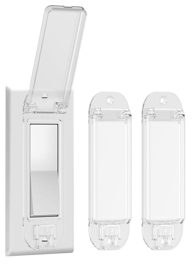 TARINI Cover Plate, 2 Pack Clear Switch Cover Guard for Standard Rocker Light Switch, Childproof Cover Protects from Accidental Activation, 11x4x8cm - Image 1