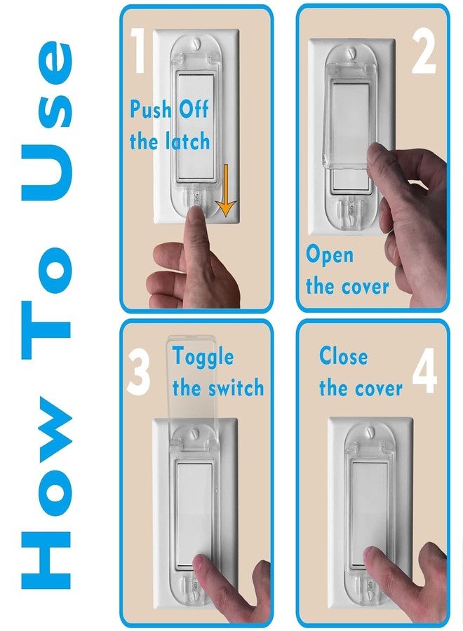 TARINI Cover Plate, 2 Pack Clear Switch Cover Guard for Standard Rocker Light Switch, Childproof Cover Protects from Accidental Activation, 11x4x8cm - Image 2