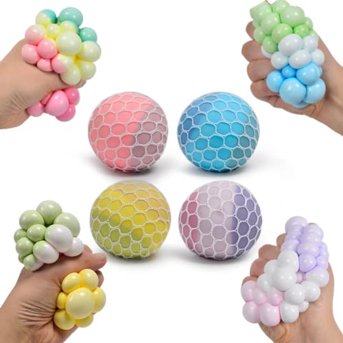 Dhjrefhhd 1Pcs Colored Soft Grape Mesh Pressure Balls Squeeze Change Color Balls Prop Tool Stress Relieve Sensory Squishy Balls Hand Exercise Bouncy Balls Purple or Randomly Color - Image 1