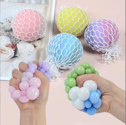 Dhjrefhhd 1Pcs Colored Soft Grape Mesh Pressure Balls Squeeze Change Color Balls Prop Tool Stress Relieve Sensory Squishy Balls Hand Exercise Bouncy Balls Purple or Randomly Color - Image 5