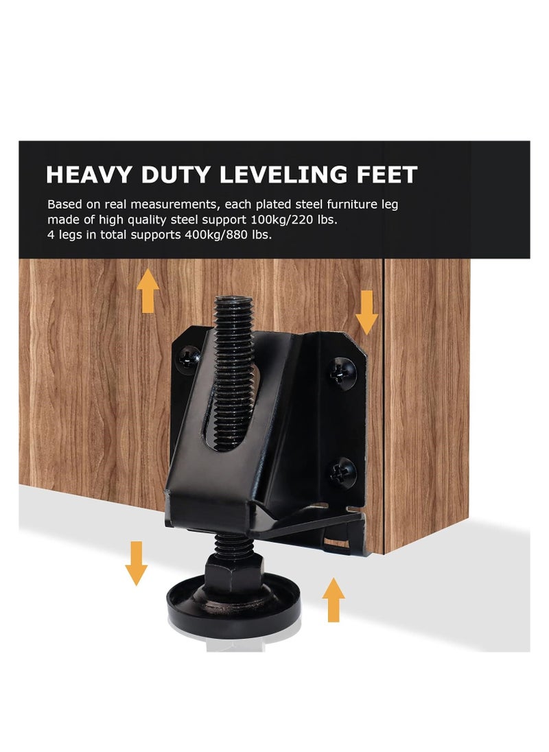 MarlaMall - 4 PCS Leveling Feet Heavy Duty Furniture Levelers Adjustable Table Leg Leveler w/Lock Nuts for Furniture,Table, Cabinets, Workbench,Shelving Units and More - Image 1