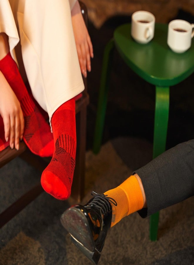 جويث جوارب GoWith لمرضى السكري من الرجال والنساء، جوارب طويلة لمرضى السكري، 5 أزواج مقاس 40-44، أحمر، مصنوعة من رايون الخيزران، جوارب غير ملحومة وغير ضاغطة، مقاس متوسط: 3065 - Image 5