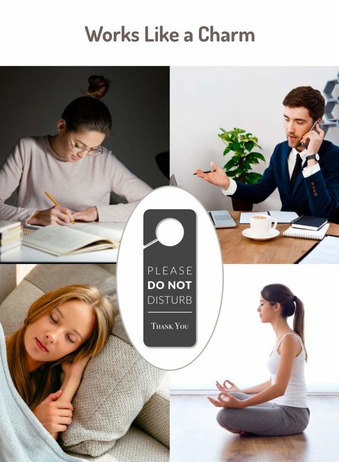 Fun-Plus Do Not Disturb Door Hanger Sign, 2 Pack (Printed on Both Sides), 9.3″x3.5″PVC Plastic, Please Do Not Disturb Sign for Home, Office, Hotel, Bathroom, Bedroom, Pumping, Breastfeeding, Therapists, Clinic - Image 4
