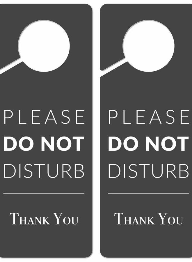 Fun-Plus Do Not Disturb Door Hanger Sign, 2 Pack (Printed on Both Sides), 9.3″x3.5″PVC Plastic, Please Do Not Disturb Sign for Home, Office, Hotel, Bathroom, Bedroom, Pumping, Breastfeeding, Therapists, Clinic - Image 1