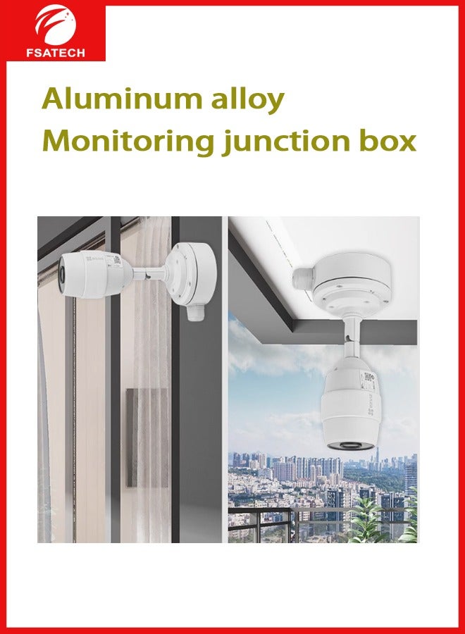 FSATECH صندوق وصلات المراقبة 105*105*52 مم، سبائك الألومنيوم، حاوية GE Engineering مختومة DIY صندوق وصلات طرفية، قطعة واحدة، أبيض - Image 3