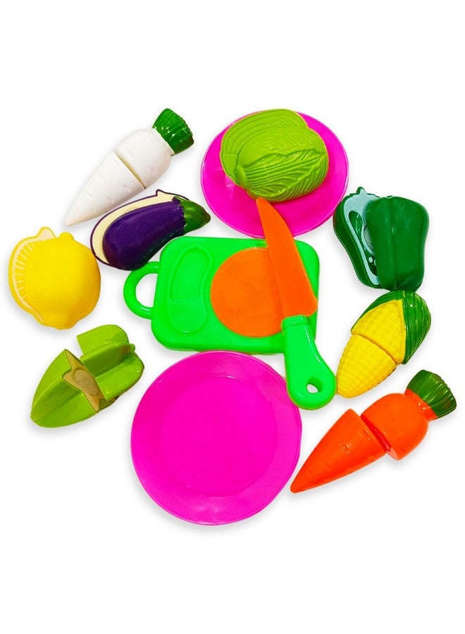 Kids Mandi Slice & Play Vegetable Set | Interactive Pretend Play Toy with Realistic Sliceable Vegetables | Cutting Food for Kids - 12pcs - Image 1