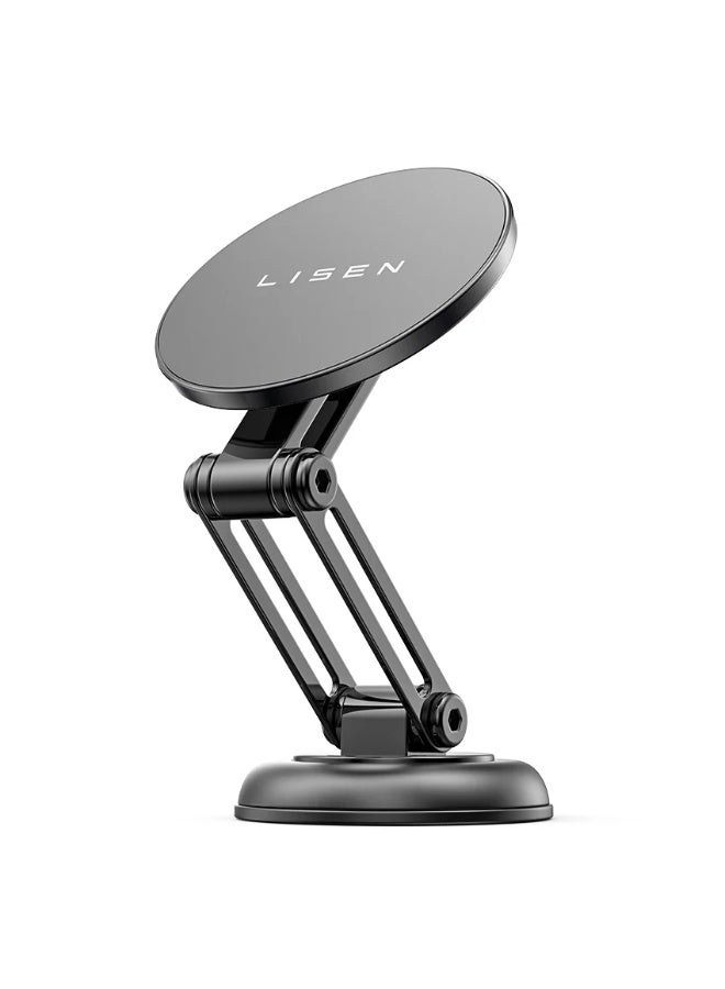 Lisen Magnetic Car Phone Mount 360° Rotatable Foldable Metal Holder Support 4 to 7 Inch for Android and iphone - Image 1