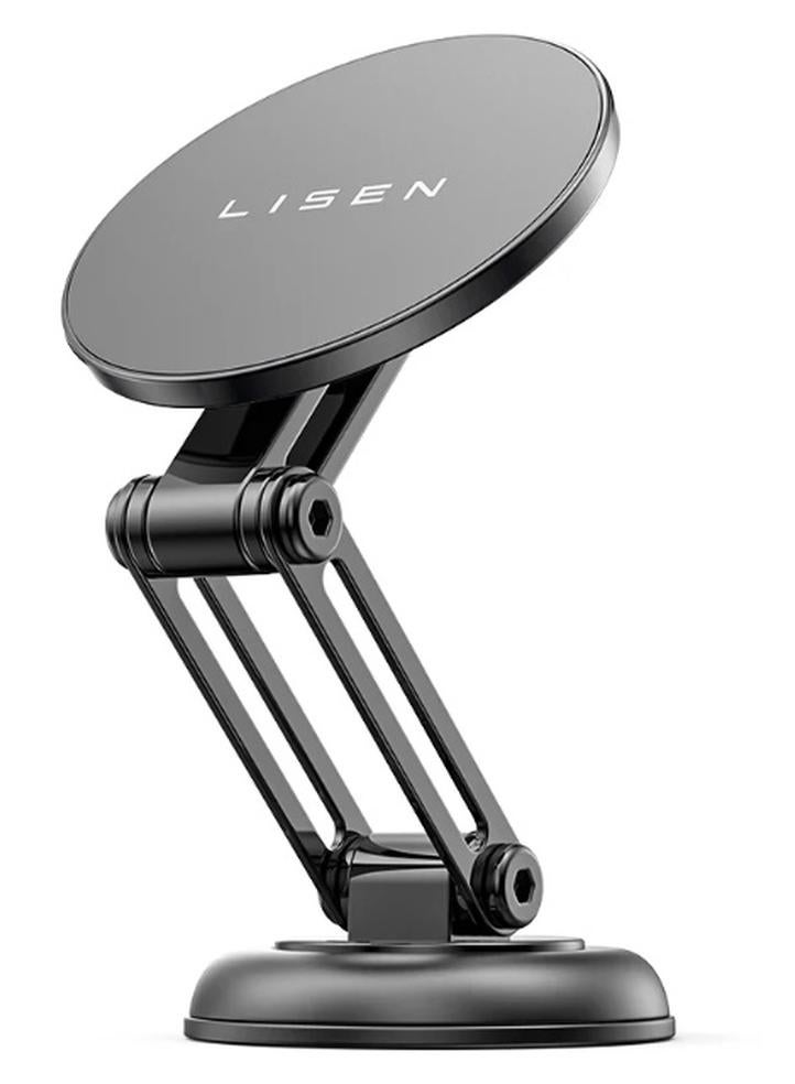 Lisen Magnetic Car Phone Mount 360° Rotatable Foldable Metal Holder Support 4 to 7 Inch for Android and iphone - Image 1