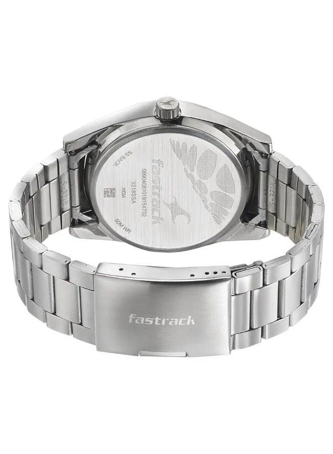 fastrack Men's Analog Round Shape Stainless Steel Wrist Watch - 3218SM01 - 53 Mm - Image 5
