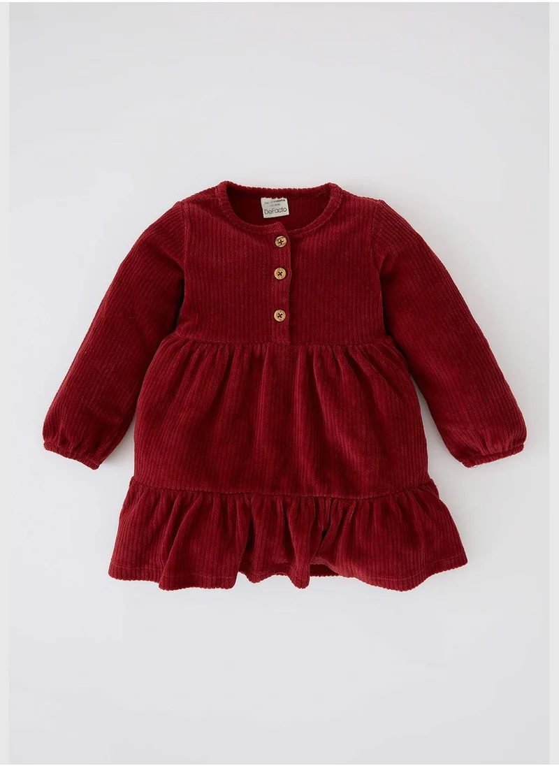 DeFacto BabyGirl Regular Fit Bike Neck Long Sleeve Dress