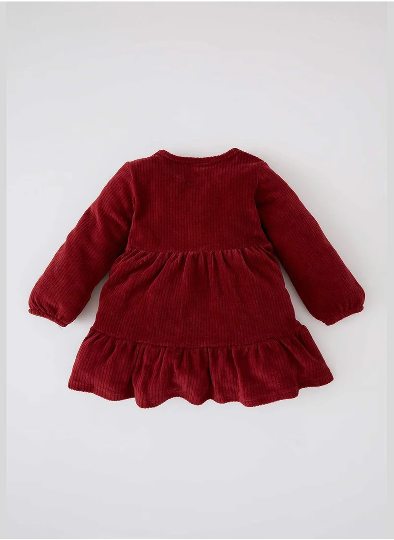 DeFacto BabyGirl Regular Fit Bike Neck Long Sleeve Dress