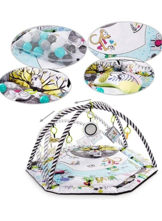 2-in-1 Baby Playmat & Playpen | Educational & Safe | Newborn & Up | Includes Foam Play Arch & Colorful Balls - Image 4
