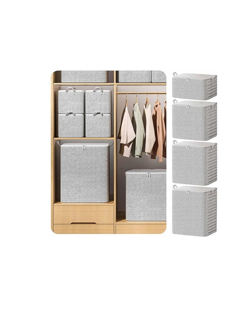 Tap TAPHET Clothes Storage Bags, Large Capacity Closet Organizers and Storage Bins with Lids & Handles, Foldable Wardrobe Storage Box for Blanket Clothing Bedding, Toy Containers Chest,61 * 50 * 71CM  - Image 2
