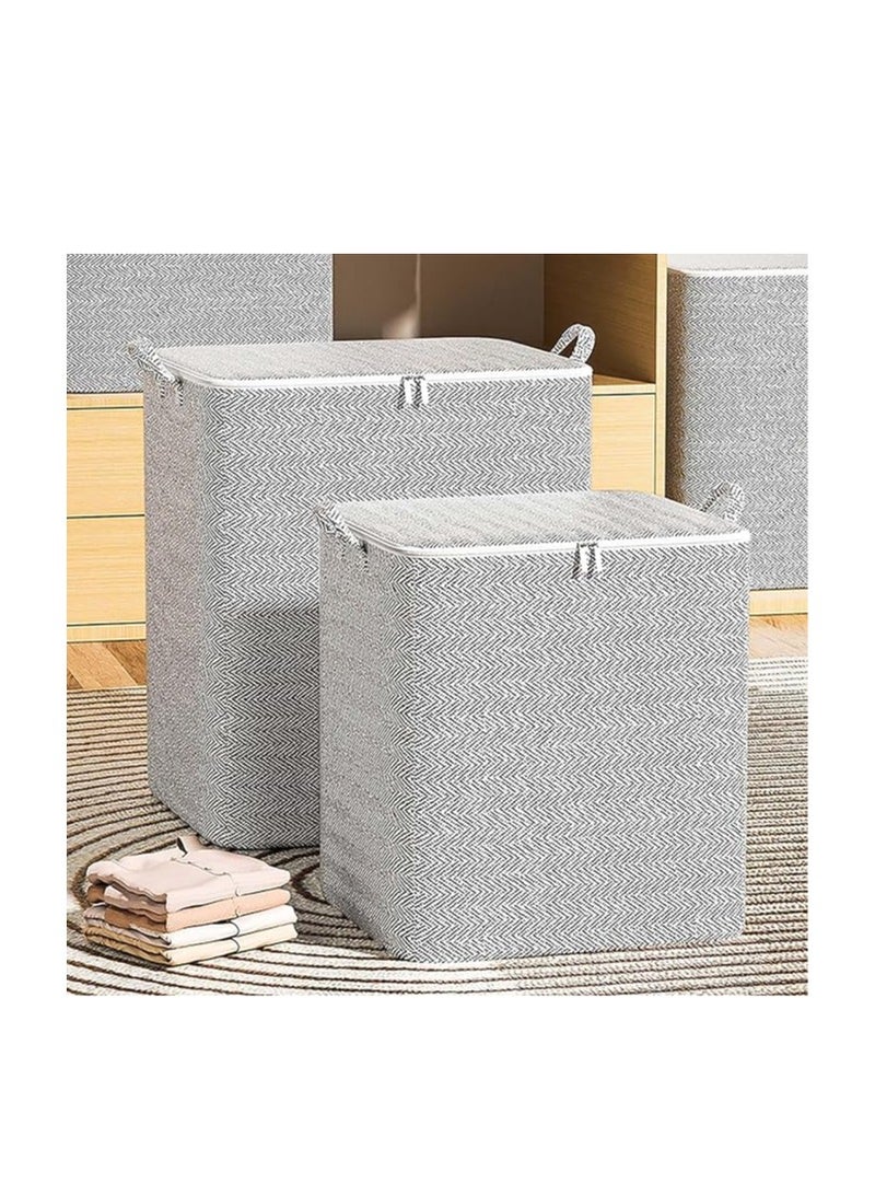 Tap TAPHET Clothes Storage Bags, Large Capacity Closet Organizers and Storage Bins with Lids & Handles, Foldable Wardrobe Storage Box for Blanket Clothing Bedding, Toy Containers Chest,61 * 50 * 71CM  - Image 3