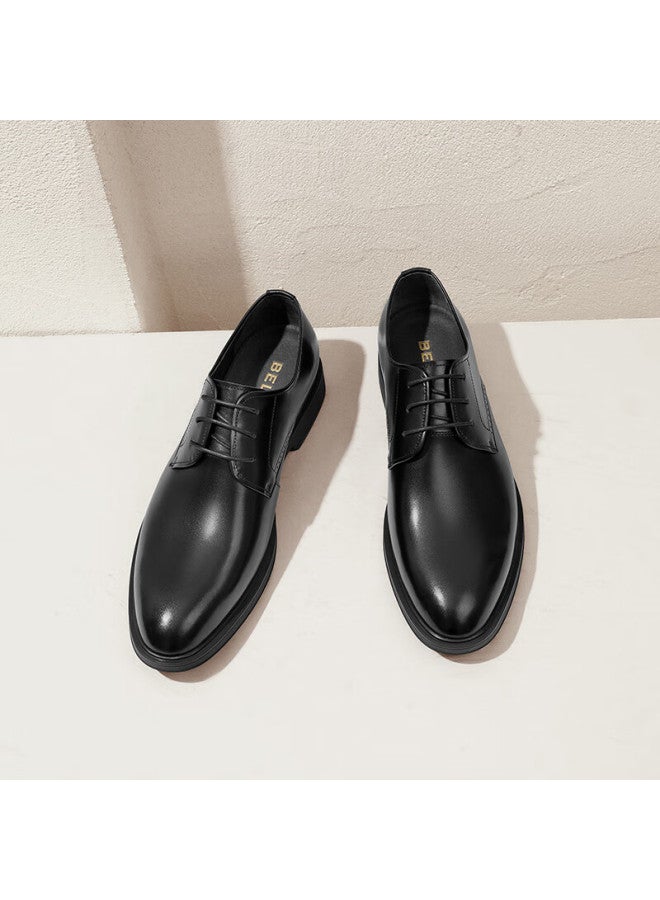Belle Men's Shoes, Business Formal Leather Shoes, Casual Height-increasing Soft-soled Genuine Leather Shoes, 10503am0, Black-nailless Version, Size 41 - Image 2