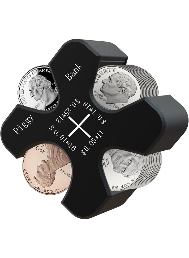 FDTY Coin organizer, a portable coin storage container that can hold 55 coins, pence, nickel, and dime, - Image 1