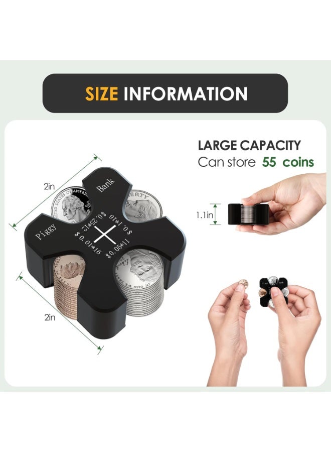 FDTY Coin organizer, a portable coin storage container that can hold 55 coins, pence, nickel, and dime, - Image 3