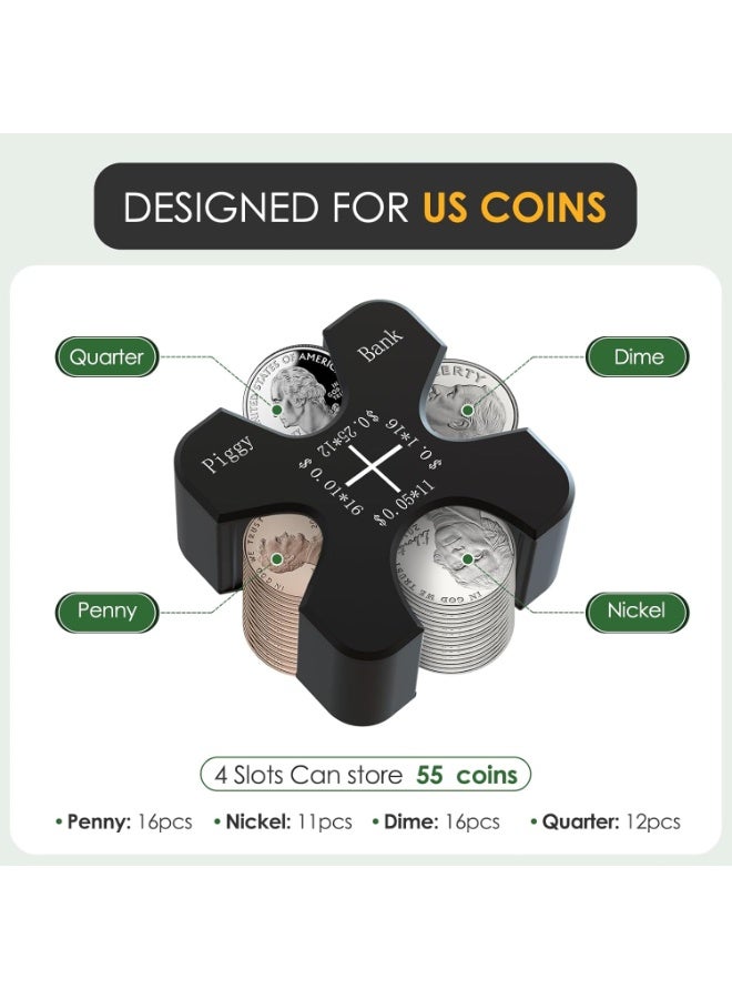 FDTY Coin organizer, a portable coin storage container that can hold 55 coins, pence, nickel, and dime, - Image 4